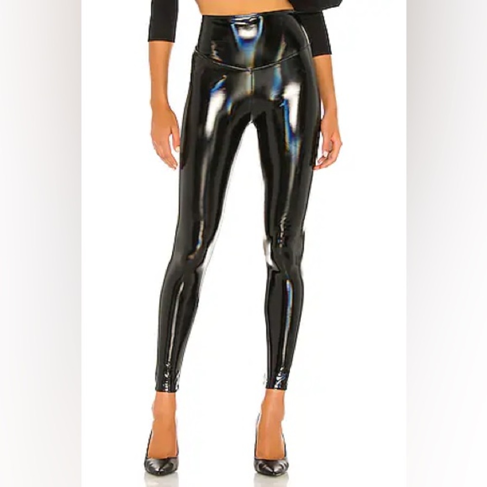 NWT Yummie Barbarella Black Vinyl Leggings Size XS